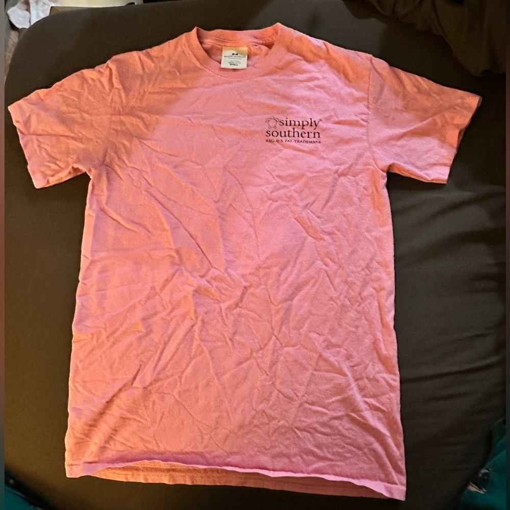 Simply Southern pink short sleeve t-shirt size S